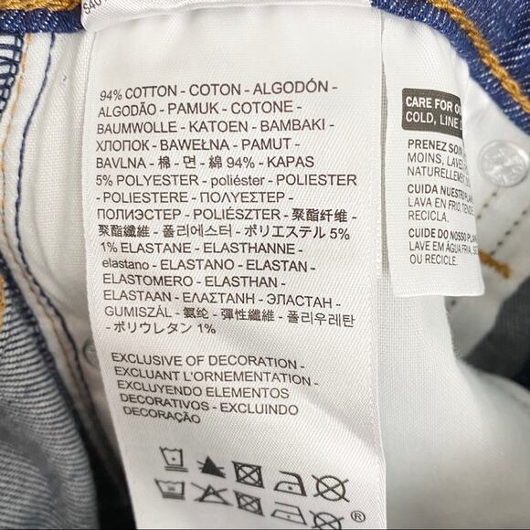 Levi's Wedgie Straight Jeans 26 New NWT Fringe Dark Denim Western High Rise - Picture 5 of 6